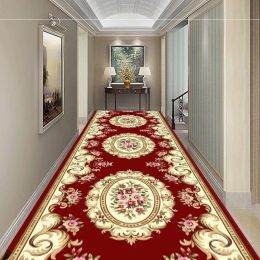 Chinese Style Corridor Aisle Carpet Hotel Hotel Stairs Non-Slip Floor Mats Home Entrance Carpet Custom Corridor Long Carpet