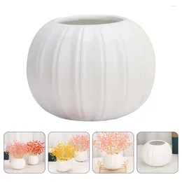 Vases Artistic Ceramic Vase Pumpkin Shaped Flower Pot Planter Fall Harvest Decoration