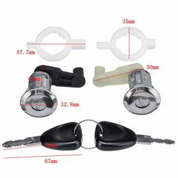 Left+Right Car Door Lock Barrel Cylinder with 2 Key for Renault Megane Scenic Clio Master OE 7701468981 7701468982