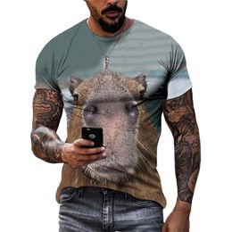 New 3D Hot Sale Animal capybara funny t shirts Summer Men Casual Interesting Printed Tees Hip Hop Street Style Short Sleeve Tops