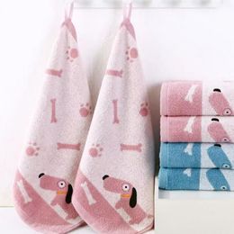 Hand Towel No Shedding Super Soft Face Towel Doggy Pattern Baby Towel Hand Washing Cloth