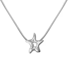 Pendant Necklaces Fashion Simple Vintage Antique Silver Colour Irregular Hollow Star Necklace Drop