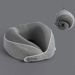 Travel Pillow 1 Set Simple Invisible Zipper Anti-pilling Ergonomic Curve Travel Pillow Car Accessory