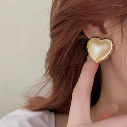 Stud Earrings Luxury Heart Pearl For Women Same Style As TK Celebrities Jewellery Accessories
