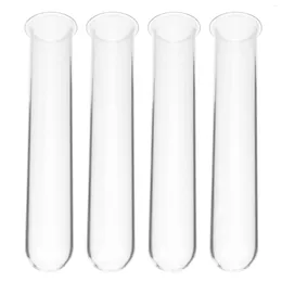 Vases 4 Pcs Hydroponic Test Tube Vase Terrarium Floral Tubes Clear Glass Accessories Propagation Station Desk