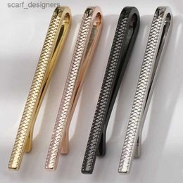 Tie Clips Luxury design metal tie clip for mens wedding neckline tie buckle clip for mens tie buckle clip for mens tie rod crystal tie pin Y240411