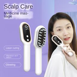 Household electric massage comb negative ion hair care scalp applicator anti-falling ball liquid guide massage hair growth comb