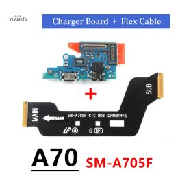 For Samsung Galaxy A70 A705 SM-A705F USB Micro Charger Charging Port Dock Connector Microphone Main Board Flex Cable