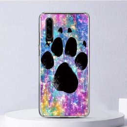 Dog Footprint Paw Cute Soft Case For Huawei P30 Lite P40 P20 P10 P50 Pro Phone Cover Mate 20 30 40 10 P30Lite Shell Funda Coque