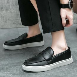 Casual Shoes Male Shoe Lightweight For Men Mens Slip On All-match Leather Classic Loafers Arrival Comfortable Driving