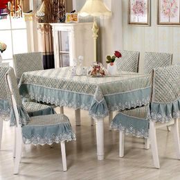 Chair Covers Lace Jacquard Weave Braid Dining Cover Doubledeck Tippet Exquisite Design Table Cloth Household Ornament