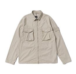 Mens Jacket Lapel Neck windbreaker zipper shirt Ghost shirt coat Metallic Nylon italy style Clothes long sleeve Outerwear9569737