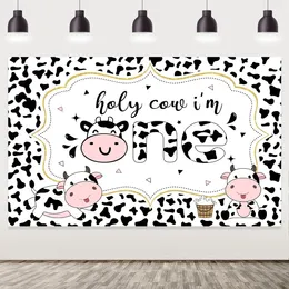 Party Decoration First Birthday Decorations Holy Cow I'm One Backdrop For Boy And Girl Farm Animal Po Props