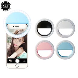 LED Selfie Lamp Ring Mobile Phone Fill Light Beauty Lamp USB Charge for IPhone Samsung Xiaomi Phone Selfie Clip Light Accessoire