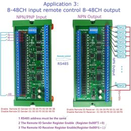 48CH RS485 NPN Input Output Port Control Switch PLC IO Isolated MODBUS Command