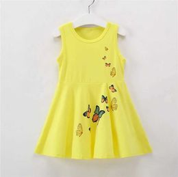 Girl's Dresses Kids Girls Dresses Summer Birthday White Princess Dress Toddler Cotton Clothes Children Sleeveless Butterfly Dress Clothing