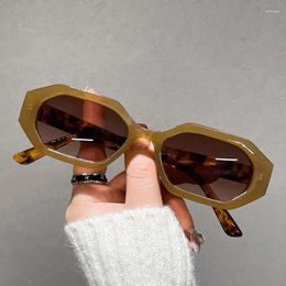 Sunglasses Fashion Small Polygon Square Women Jelly Colour Gradient Shades UV400 Retro Men Tea Lens Sun Glasses