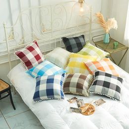 Pillow GY0036 Cotton And Linen Ball Sides Case (No Filling) 1PC Polyester Home Decor Bedroom Decorative Sofa Car Throw Pillows