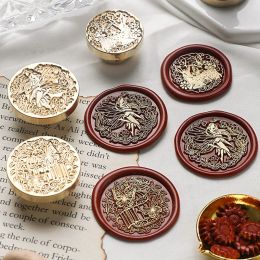 Wax Seal Stamp Fire Lacquer Shaped Embossed Multi-layered Background Flower Stamps Craft Supplies Scrapbooking Supplies Brass