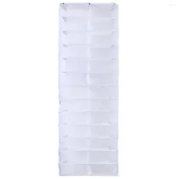 Storage Bags 26 Large Pocket Over The Door Hanger Shoes Organizer Closet Shelves Rack Hanging Space Saver(White) Boot