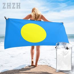 More Design Palau Flag Emblem Bath Towel Quick dry Microfiber Absorbing Soft Water Breathable Beach Swimming Bathroom