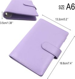 2 Pieces A6 PU Leather Notebook Refillable Budget Binder for A6 Filler Paper,Personal Planner Binder Cover with Magnetic Buckle