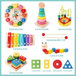 Montessori Educational Wooden Toys for Children 1To 4 Years Early Learning Educatonal Toy Wood Puzzle Games Baby Toys 0 12 Month