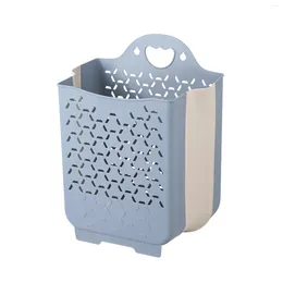 Laundry Bags Foldable Plastic Baskets Portable Basket With Handle For Bathroom Dirty Clothes Storage