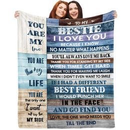 Name Custom Best Friend Birthday Gifts for Women Unique Female Friendship Gifts for Bestie Fannel Throw Blanket Christmas Gifts