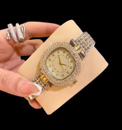 Fashion Luxury Gold Watch Women Watches Rhinestone Ladies wristwatch Stainless Steel iced out diamonds famous brand bracelet Clock5519063