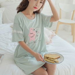 Maternity Pyjamas Breastfeeding Nightgowns Summer Short Sleeve Sleepwear Nightie Mothers Nightwear Pregnant Animal Nursing Dress