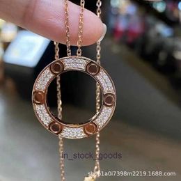 High end designer necklace carter High Version Full Sky Star Necklace Rose Gold Female Trend Light Luxury Full Diamond Collar Chain Original 1:1 With Real Logo