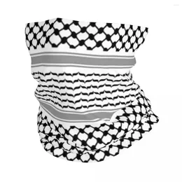 Scarves Palestinian Kufiya - Black Upper Stripes Pattern Bandana Neck Cover Printed Wrap Scarf Multi-use FaceMask Hiking Fishing