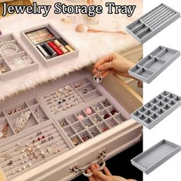 Jewellery Organiser Velvet Jewellery Storage Tray Display Ring Bracelet Necklace Storage Box Showcase Drawer Organiser Trays