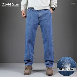 Men's Jeans Cotton Men Casual Loose Wide Leg Brand Quality Trousers Autumn Fashion Business Straight Denim Pants Plus Size 42 44