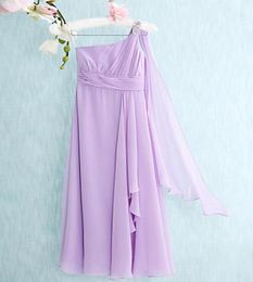 Latest Floorlength Chiffon Aline Column One Shoulder Junior Bridesmaid Dresses Cheap Shoulder Beaded Floor Length Sleeveless Dre4949014