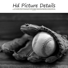 3 Panels Black Baseball Gloves and Baseballs Posters Sport Art Canvas Painting Prints Picture for Living Room Home Wall Decor