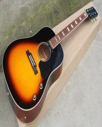 Factory Custom Tobacco Sunburst 41 inch Acoustic Guitar with Mahogany Back and SideWhite BindingCan be Customized8797107