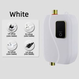 110V/220V Instant Water Heater Bathroom Kitchen Wall Mounted Electric Water Heater 3S Hot Shower LCD Temperature Display
