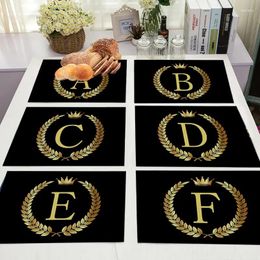 Table Mats 26 Letters Kitchen Placemat Cotton Linen Dining Fashion Tea Pads Bowl Cup 30x40cm Home Decor