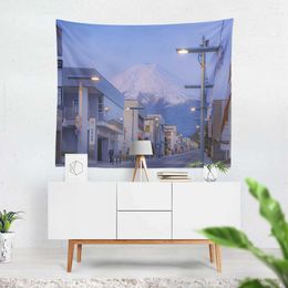 Decorative Tapestries Tapestry Healing Scenery Printed Wall Tapestry Living Room Bedside Mount Fuji Background Hanging Cloth Customization R0411 1