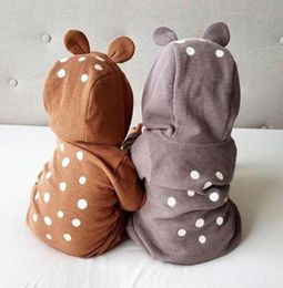 Baby Boy Girl Infant Deer 3D Ear Hooded Warm Winter Autumn Long Sleeve Playsuit Romper Jumpsuit Clothes Outfit Jumpsuits4163213