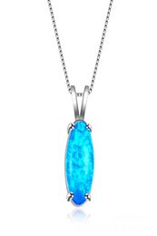 Weddings Jewellery LuckyShine 1Pcs Gorgeous Style Fine Blue Oval Genuine Opal Gemstone Silver Fashion Women Charm Necklace Pendant6767955