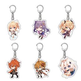 New Game Genshin Impact Acrylic Keychain Anime Delicate Craft Mengpa Cartoon Key Chain Delicacy Bag Pendant Small Car Keyring2707941