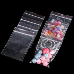 100/200pcs Transparent Sealing Zip Bag Reusable Plastic Bags PE Thicken Sealed Storage Bags Food Jewellery Packing Organiser Pouch
