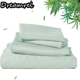 4/6PCS Bedding Bed Sheet Set 100% Bamboo Sheets Eco Friendly Wrinkle Free Hotel Silky Soft Fitted Bedsheet Flat Sheet Pillowcase