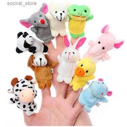 Stuffed Plush Animals 10PCS Cute Cartoon Biological Animal Finger Puppet Plush Toys Child Baby Favour Dolls Boys Girls Finger Puppets L411