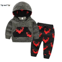 Trousers top and top Autumn Winter Unisex Baby Girls Boys Casual Hooded Clothes Sets Long Sleeve Sweatshirt+Jogger Pants 2PCS Tracksuit