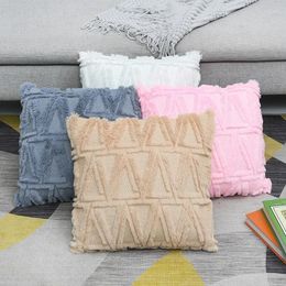 Pillow Geometry Plush Triangle Cover 45/50cm Solid Home Decor Handmade Pillowcase Living Room Sofa MLBZ8