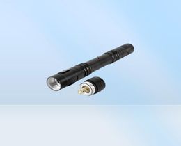 whole XPE Led Flashlights Outdoor Pocket Portable Torch Lamp 1 Mode 300LM Pen Light Waterproof Penlight with Pen Clip8166966